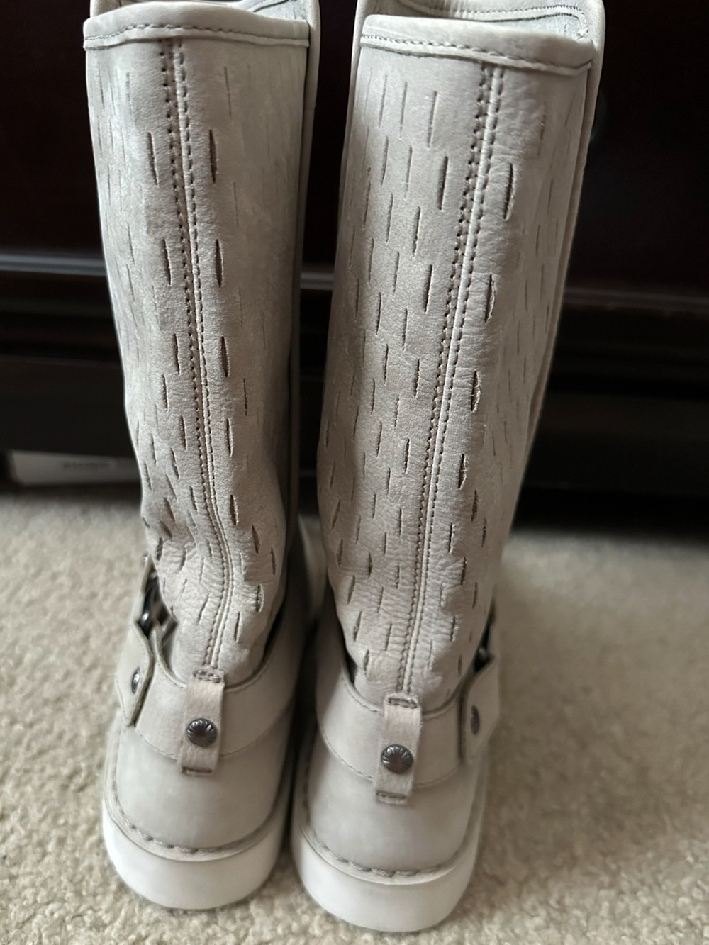 NWOT UGG AUSTRALIA SHANI UGGPURE BOOTS LINED BEIGE TOPSTITCHED BOOT - Picture 5 of 8